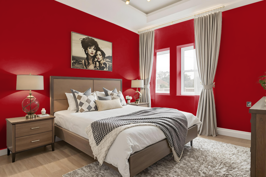 bedroom paint color with benjamin-moore heritage-red-hc-181