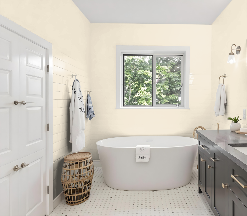 bathroom paint color with behr cottage-white-13