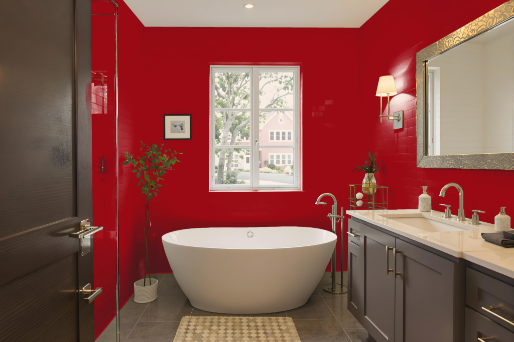bathroom paint color with benjamin-moore heritage-red-hc-181