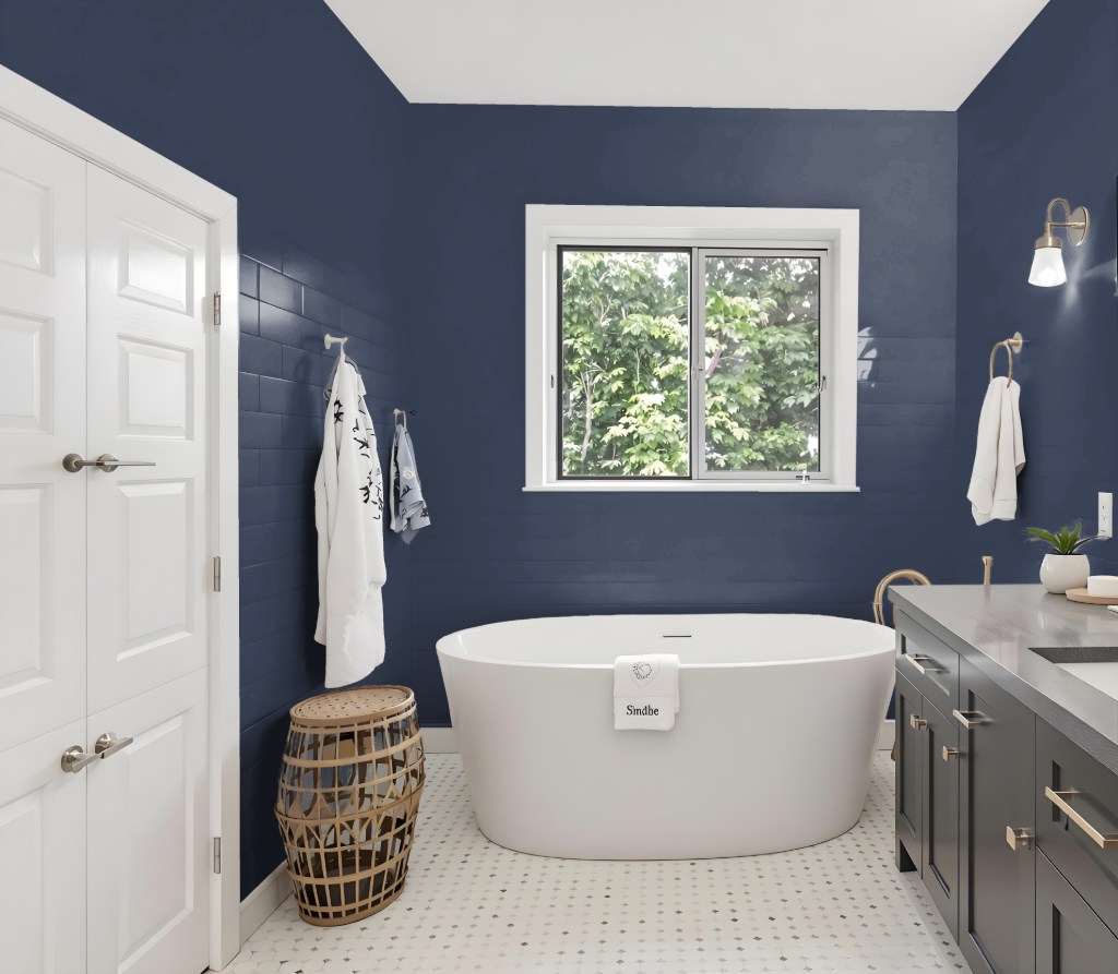 bathroom paint color with dulux oxford-blue-heritage
